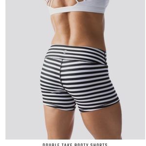 Born Primitive black and whit striped 3” booty shorts